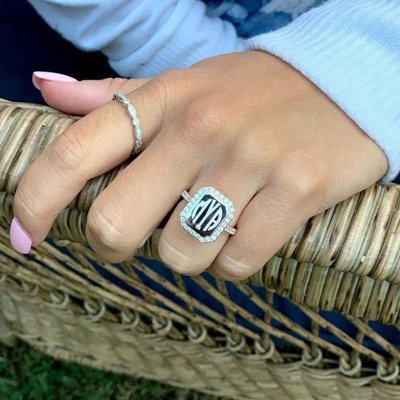 Sterling Silver Stackable Monogram Ring - Avery Ring