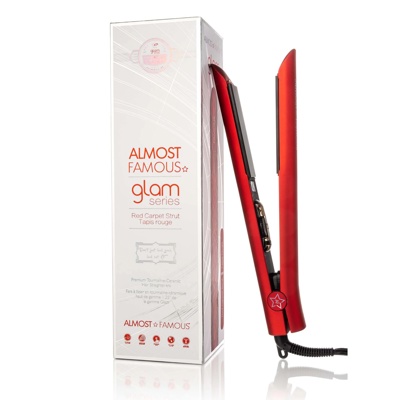 Glam Series 1.25" Flat Iron with Luxe Gem Infused Plates- Red Carpet