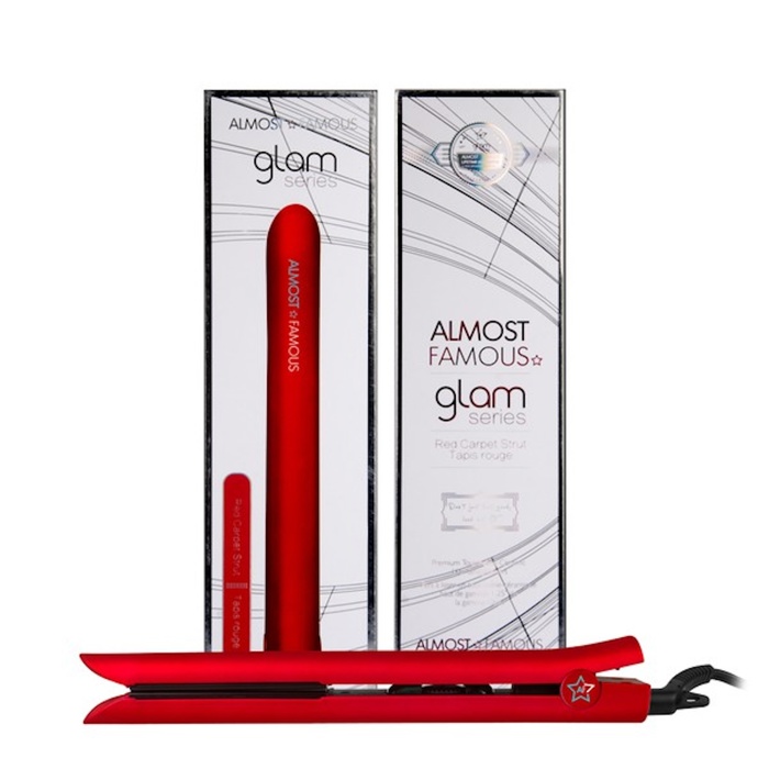 Glam Series 1.25" Flat Iron with Luxe Gem Infused Plates- Red Carpet