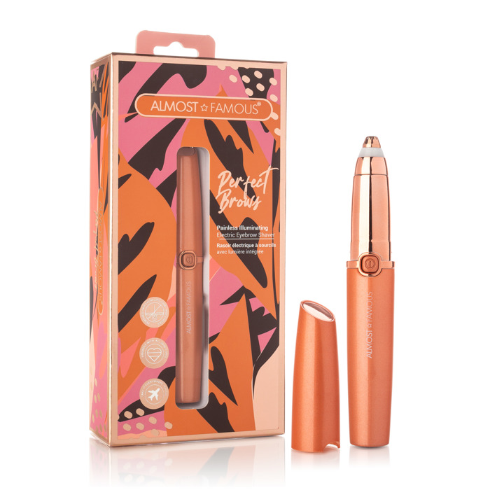 "Perfect Brows" Eyebrow Trimmer with Precision LED Tip - Orange