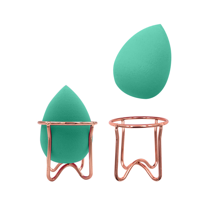 Professional Beauty Blender with Rose Gold Stand - Green