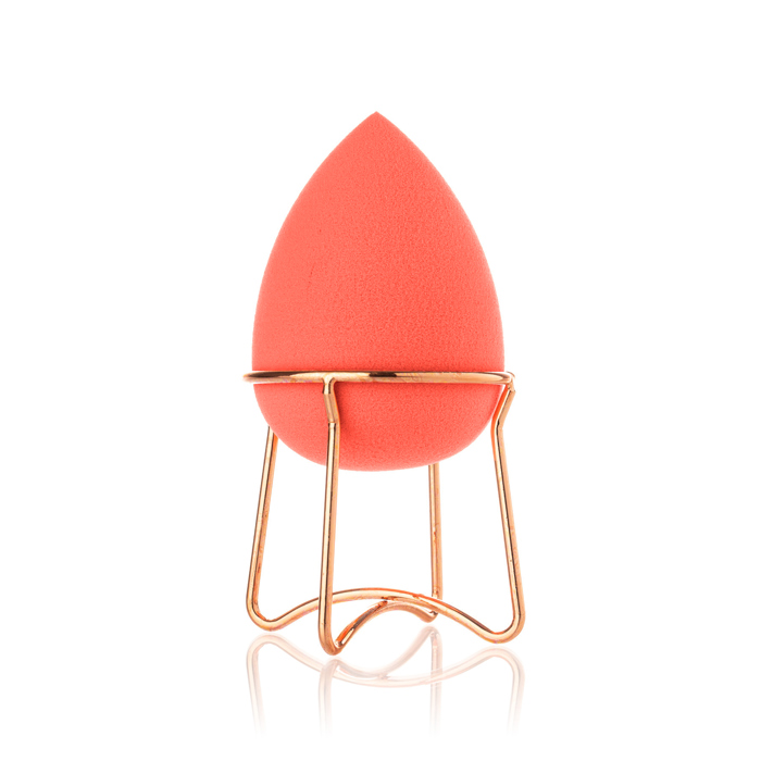 Professional Beauty Blender with Rose Gold Stand - Orange