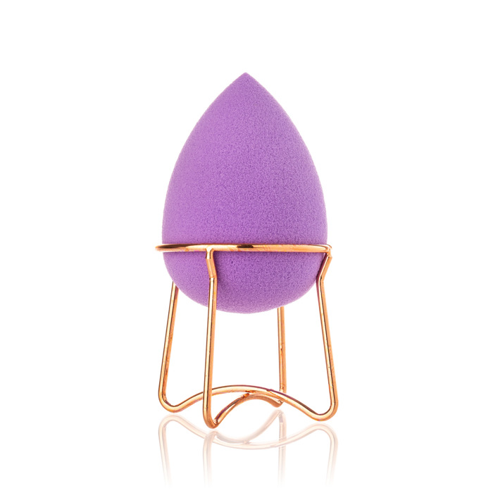 Professional Beauty Blender with Rose Gold Stand - Purple