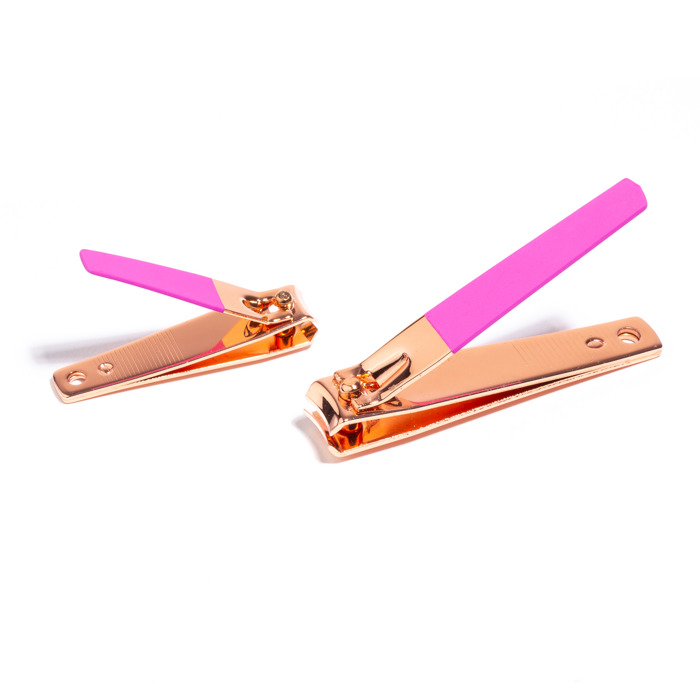 Rose Gold 2-Piece Nail Clipper Set - Pink