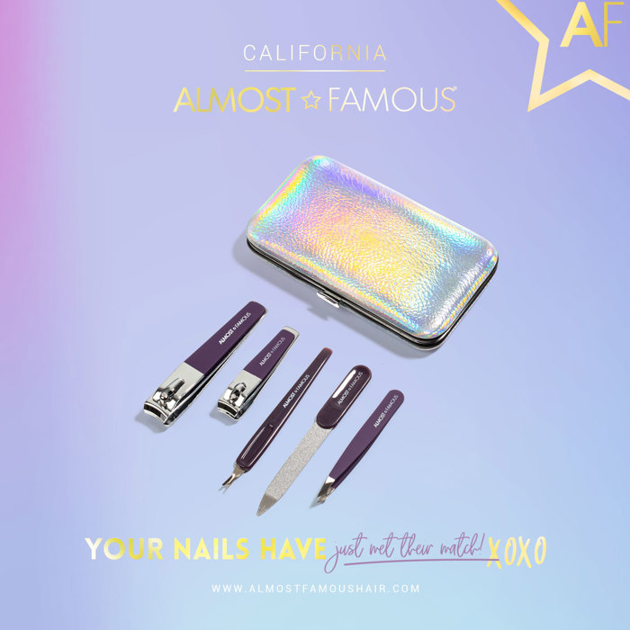 5pc Manicure Kit w/ Holographic Travel Case