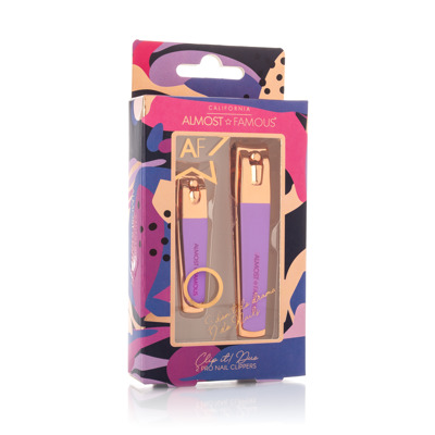 Rose Gold 2-Piece Nail Clipper Set - Purple