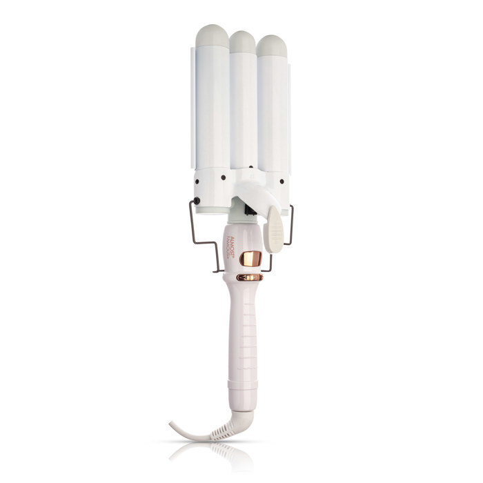 Triple Barrel Clip Curling System - Pearlescent White