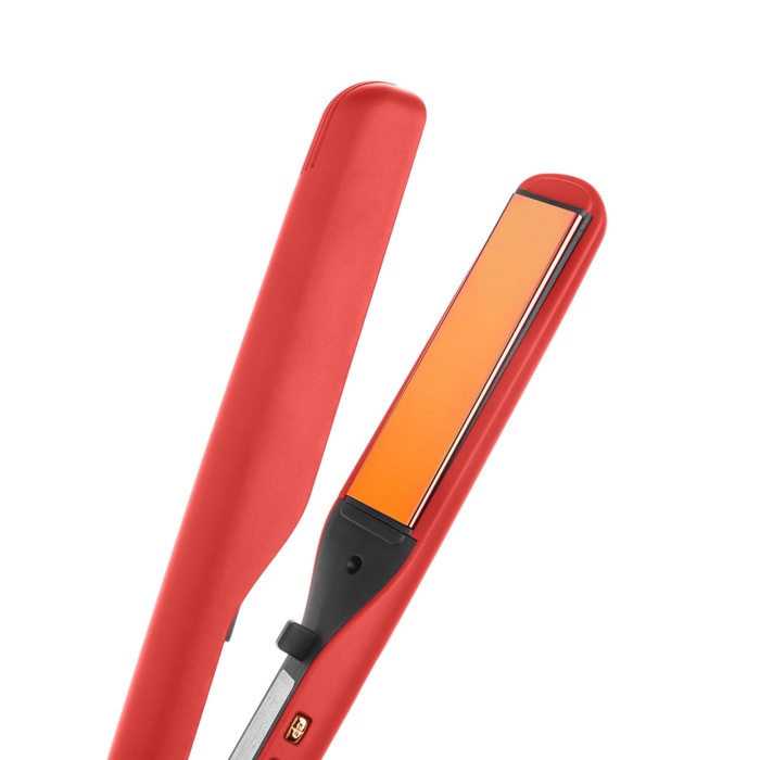 Digital 2inONE Twist Flat Iron with Rose Gold Titanium Plates  - Scarlet Red