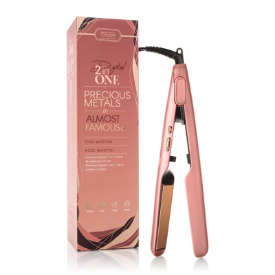 Digital 2inONE Twist Flat Iron with Rose Gold Titanium Plates  - Pink Martini