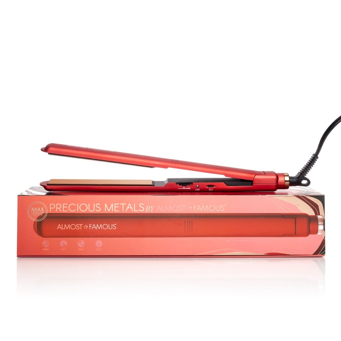 MaxLength 1" Flat Iron with Rose Gold Titanium Plates - Scarlet