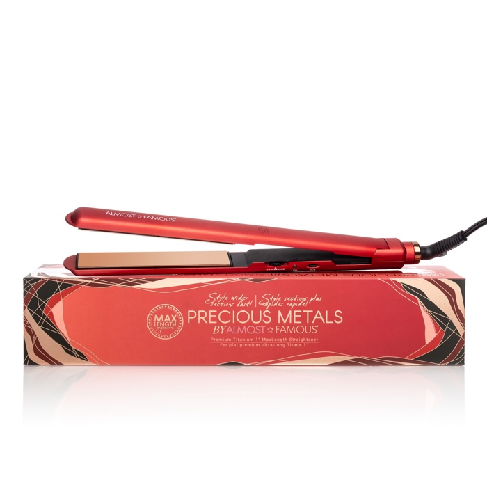 MaxLength 1" Flat Iron with Rose Gold Titanium Plates - Scarlet