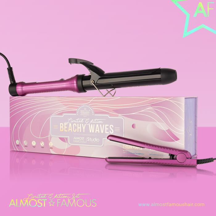 "Beach Wave Babe" 2-Piece Set with Curling Wand & Mini ToGo - Tyrian Purple