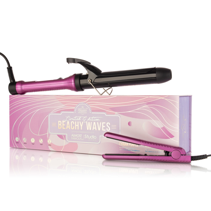 "Beach Wave Babe" 2-Piece Set with Curling Wand & Mini ToGo - Tyrian Purple