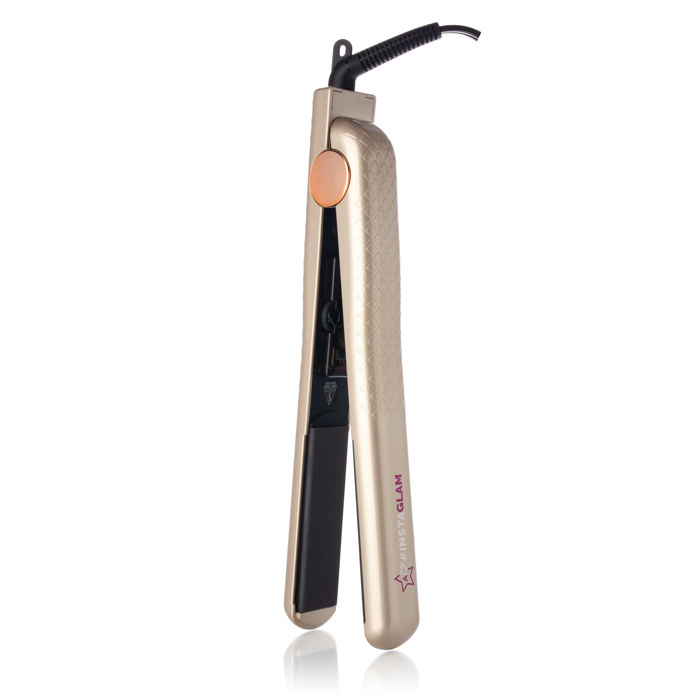 Instaglam 1.25" Flat Iron with Rose Gold Accents - Gold