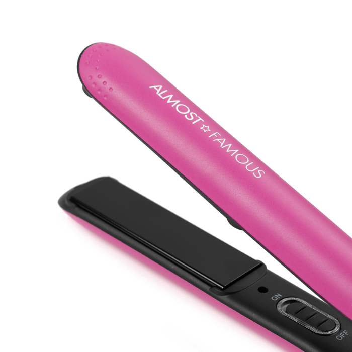 "Fierce Glam" Flat Iron with Travel Pouch - Pink