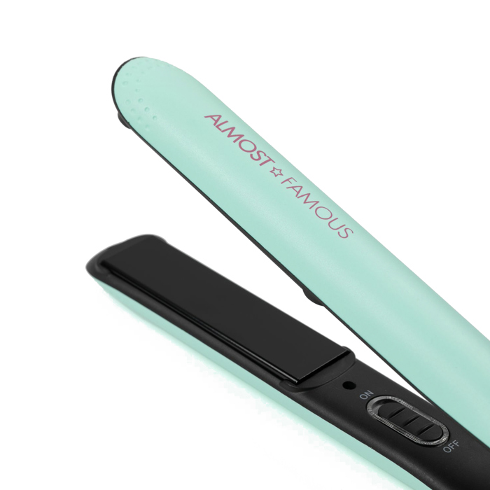 "Fierce Glam" Flat Iron with Travel Pouch - Turquoise