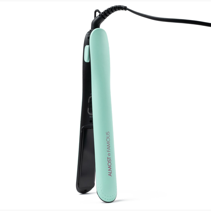 "Fierce Glam" Flat Iron with Travel Pouch - Turquoise