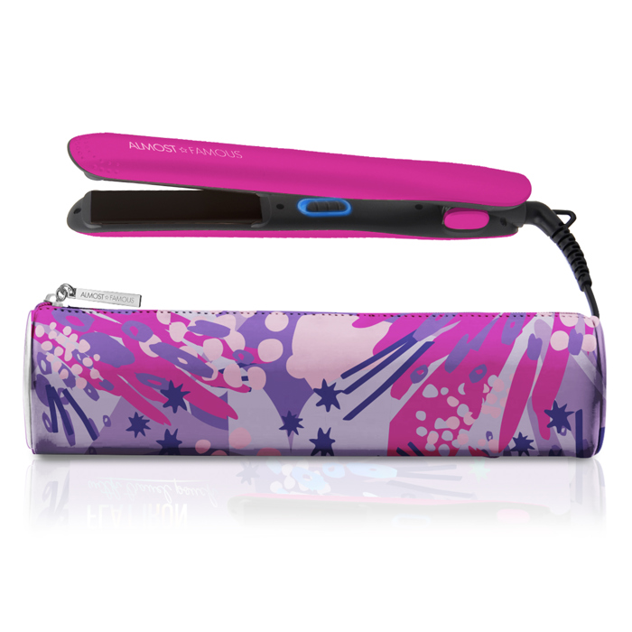 "Fierce Glam" Flat Iron with Travel Pouch - Pink