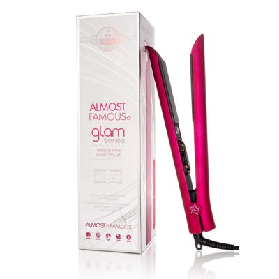 Glam Series 1.25" Flat Iron with Luxe Gem Infused Plates - Pretty in Pink