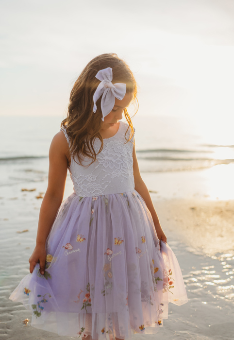 Floral Embroidered Tulle Dress – Sleeveless Knee Length