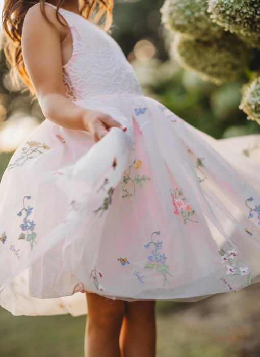 Floral Embroidered Tulle Dress – Sleeveless Knee Length