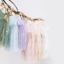  Floral Embroidered Tulle Dress – Short Sleeve Knee Length   7 Colors 