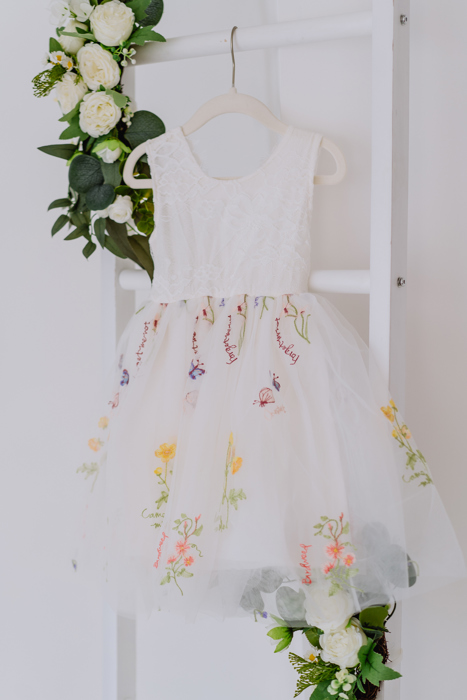 Floral Embroidered Tulle Dress – Sleeveless Knee Length