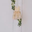 Blue grey 6-12M Floral Embroidered Tulle Dress – Long Sleeve Knee Length