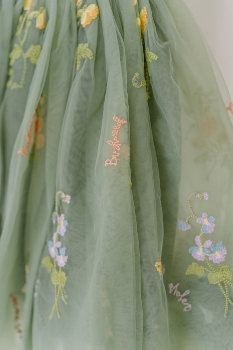 Floral Embroidered Tulle Dress – Sleeveless Knee Length