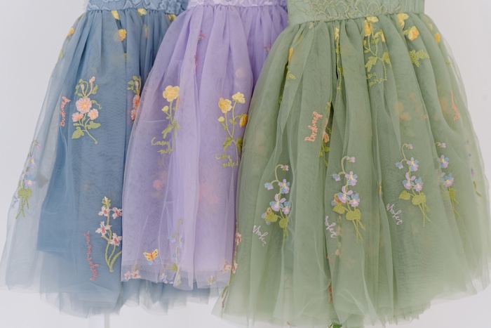 Floral Embroidered Tulle Dress – Sleeveless Knee Length