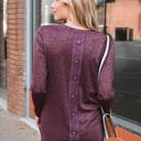 Small SHIMMER BURGUNDY Button Back Top