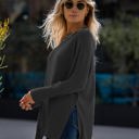 X-Small SMOKE GREY Sunset Side Slit Tunic