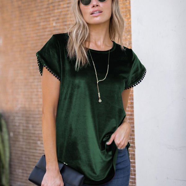 Velvet Jessie Pom-Pom Tee