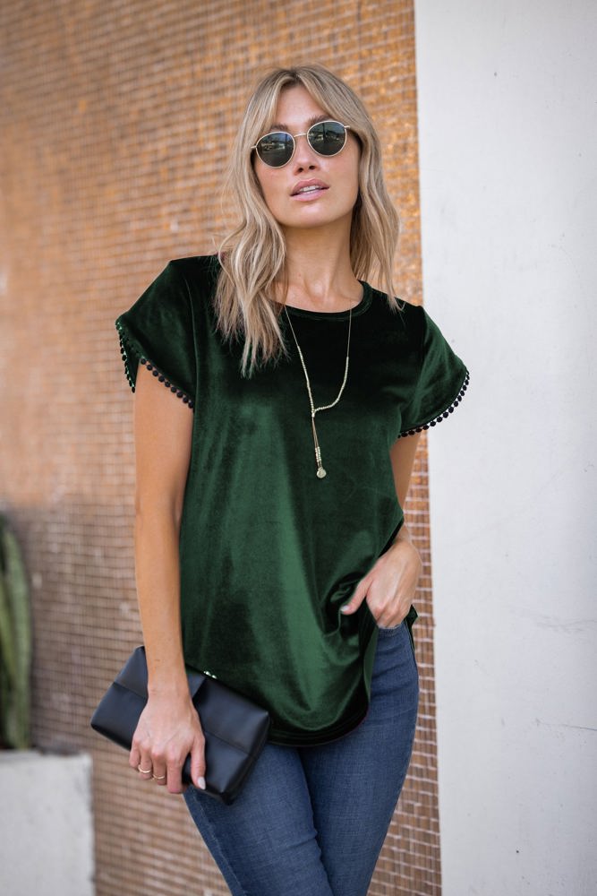 Velvet Jessie Pom-Pom Tee