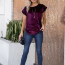 1X WINE Velvet Jessie Pom-Pom Tee