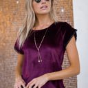 Medium WINE Velvet Jessie Pom-Pom Tee