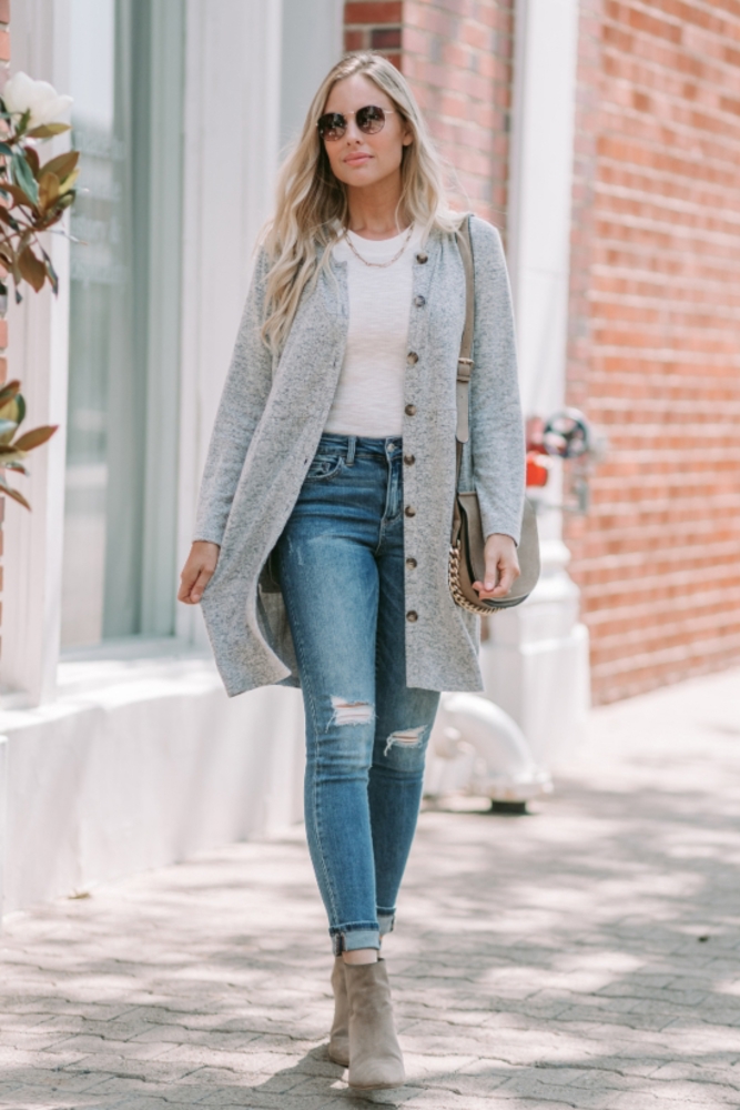 Plush Shirred Waist Cardigan