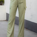  White Serena Straight Leg Cargo Linen Pants