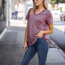 Medium Burgundy Amaryllis Tee (Shimmer)