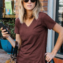 Small HEATHER BURGUNDY Amaryllis Tee (Heather)