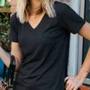 Large Black Loose Cut Casual Short Sleeve Top