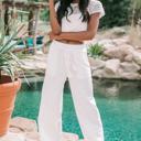 Large White White Avery Wide-Leg Pants