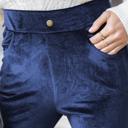 XXXL NAVY VELVET Dolphin Hem Velvet Jeggings