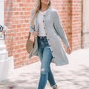  Plush Shirred Waist Cardigan