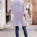 XL-2XL LAVENDER Swiss Dot Ruffle Midi Sleeve Flowy Cardigan