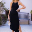 XXL Black Saturday Night Side Slit Dress