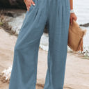  Loose Smocked High Waist Wide Leg Trousers