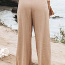 Small SAND Loose Smocked High Waist Wide Leg Trousers