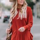 Small RUST Charmed Ruffle Blouse