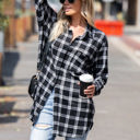  Plaid Knit Boyfriend Shirt